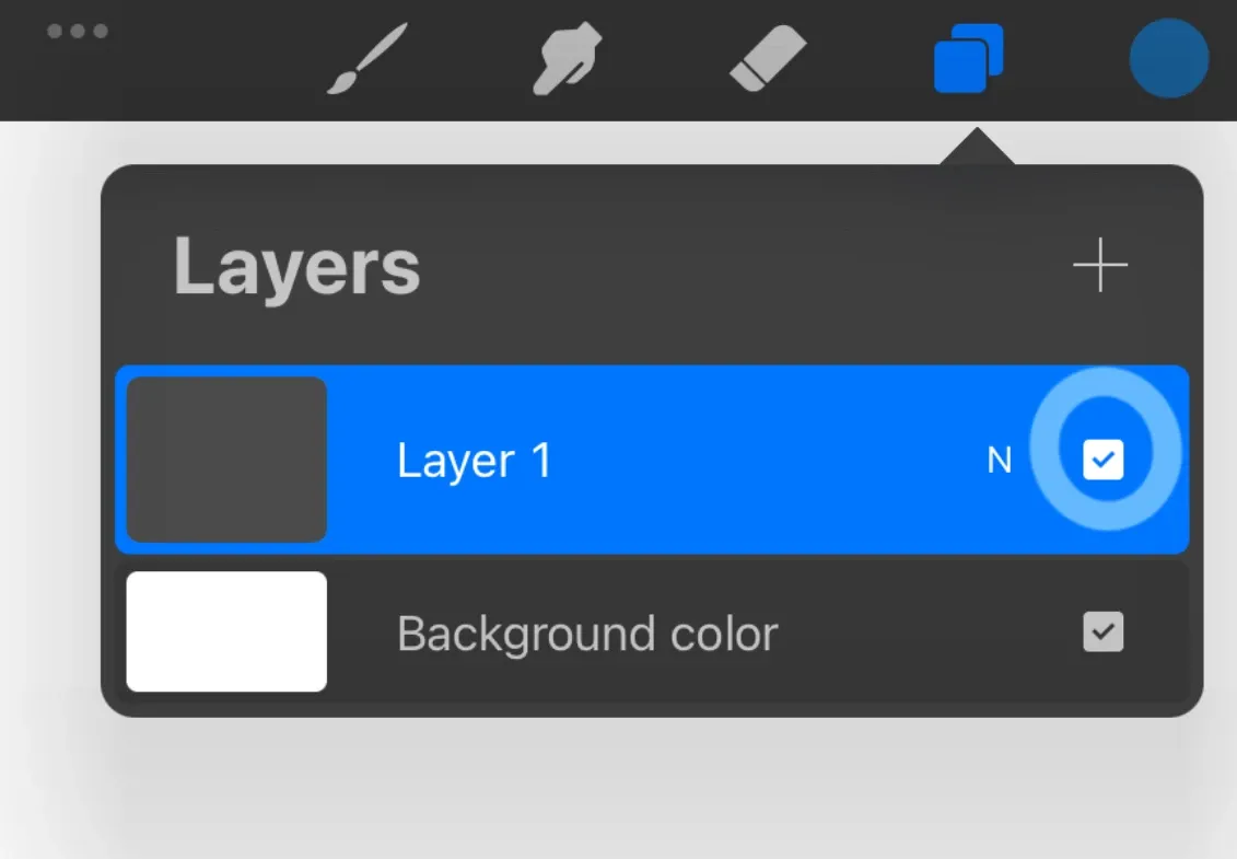 Procreate Layers panel mid-deletion with the layer row sliding away on the Delete action