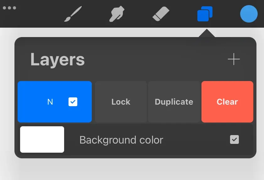 Procreate two-finger horizontal swipe on a layer to dial in its visibility opacity